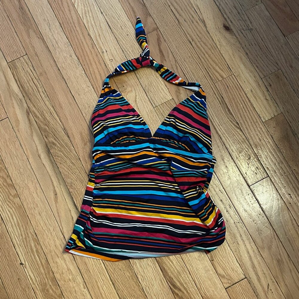 Nautica Swim Tankini, Halter Style Ties at Neck,‎ Built in Padded Bra, Size S